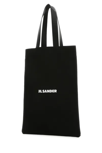 Jil Sander Borsa Shopping In Tela Nera Donna