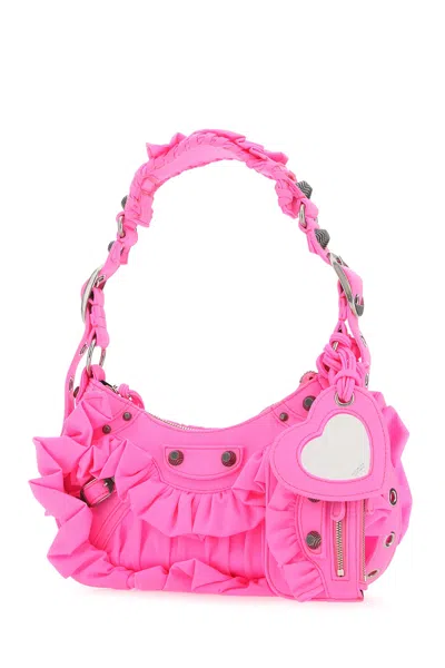 Balenciaga Fluo Pink Fabric Le Cagole Xs Shoulder Bag