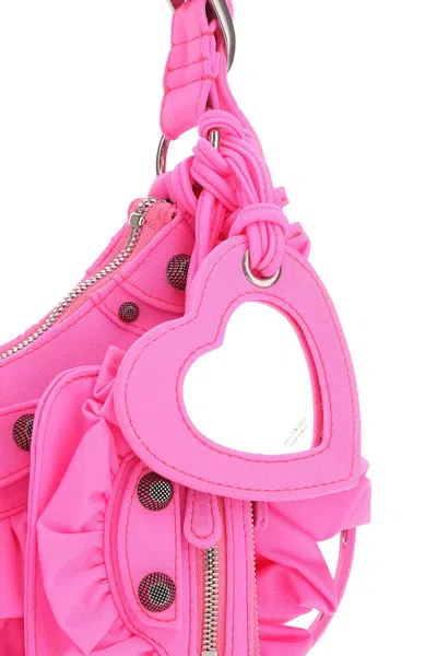 Balenciaga Fluo Pink Fabric Le Cagole Xs Shoulder Bag