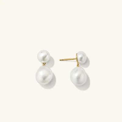 Mejuri Bold Pearl Drop Earrings In Vermeil
