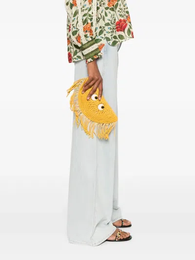ANYA HINDMARCH HALF MOON CLUTCH BAG 