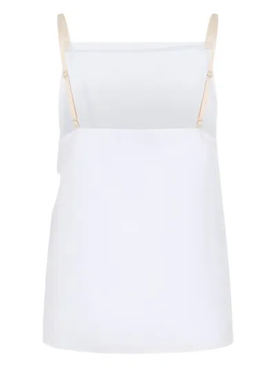 Carven Spaghetti Strap Top In Soft Polyester-silk Blend