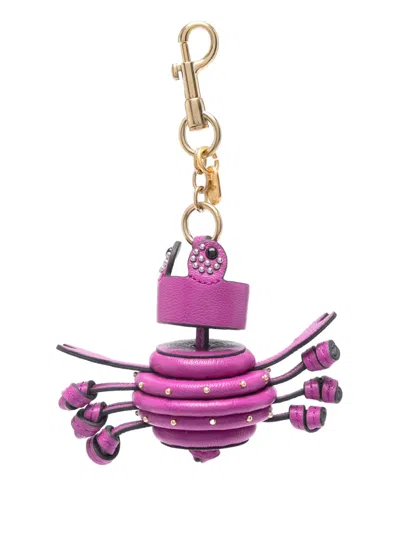 Anya Hindmarch Womens Crab Leather Charm Pink
