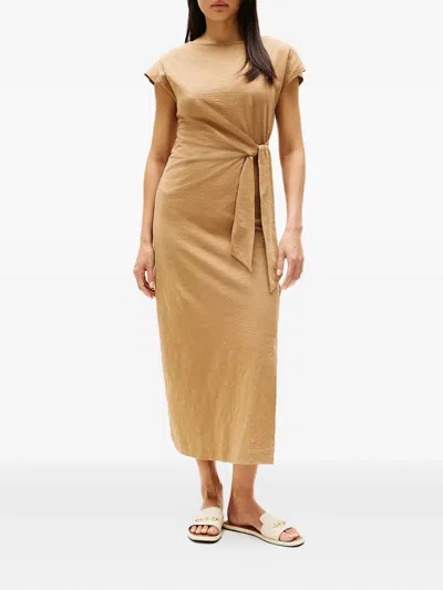 Tommy Hilfiger Midi Dress With Knotted Boat Neck