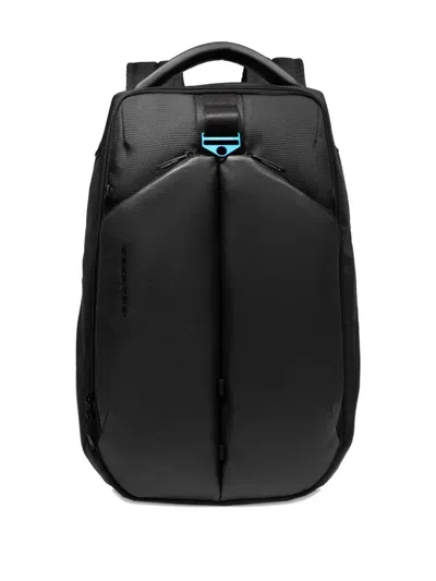 Piquadro Panelled Backpack In Black