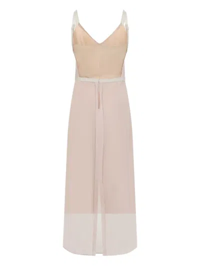 Carven Beige Open-back Slip Maxi Dress