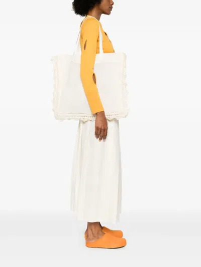 Jw Anderson Crochet Trim Knit Tote Bag