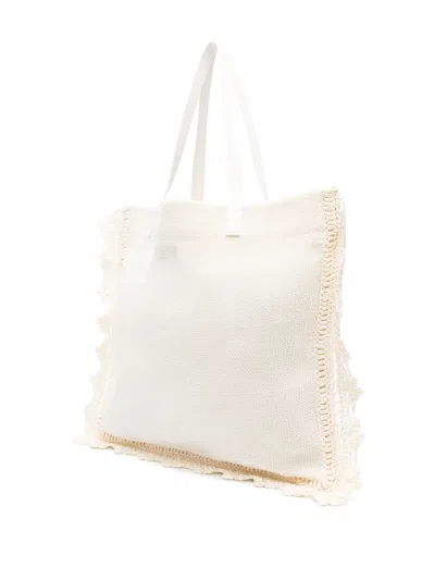 Jw Anderson Crochet Trim Knit Tote Bag
