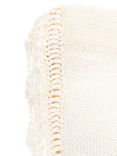 Jw Anderson Crochet Trim Knit Tote Bag