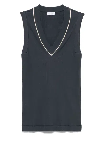 Brunello Cucinelli Cotton V-necked Top