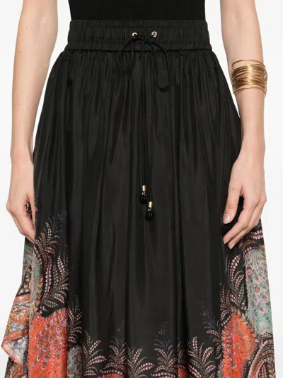 Zimmermann Rhiannon Ruffled Paisley-print Organic Silk Maxi Skirt