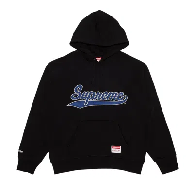 Pre-owned Supreme X Mitchell & Ness Ncaa Hooded Sweatshirt 'black'