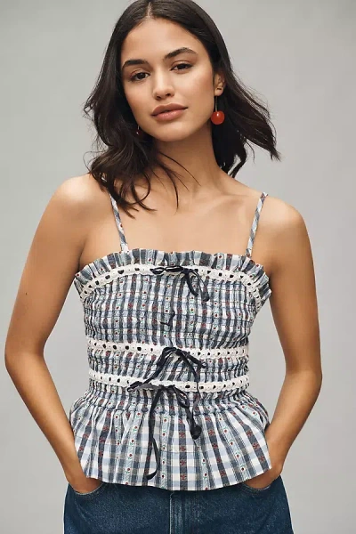 DAMSON MADDER KATYA SHIRRED GINGHAM CAMI 