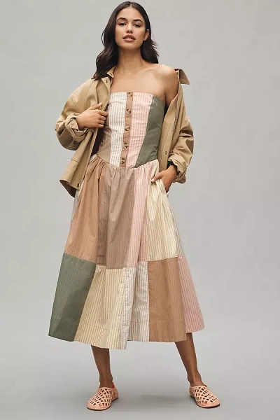 Maeve Strapless Drop-waist A-line Midi Dress