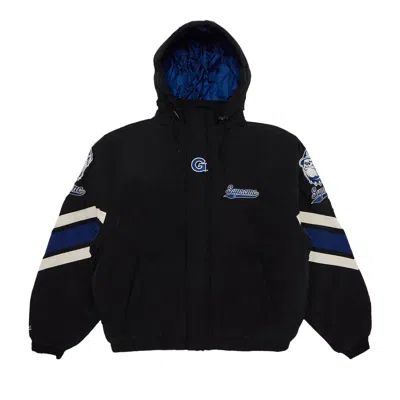 Pre-owned Supreme X Mitchell & Ness Ncaa Hooded Stadium Jacket 'black'