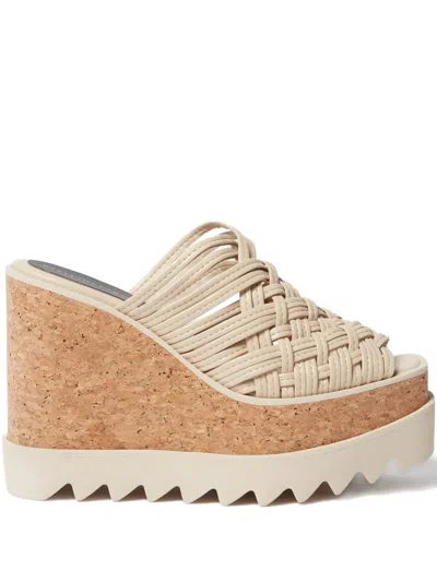 Stella Mccartney Woven Cork Wedge Mules