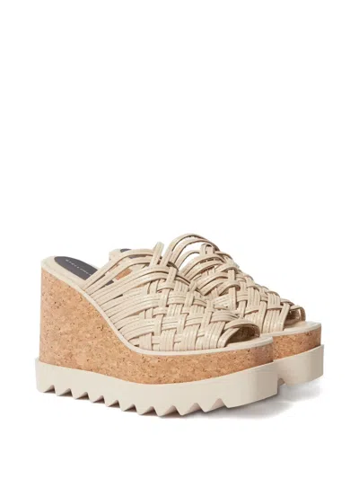 Stella Mccartney Woven Cork Wedge Mules