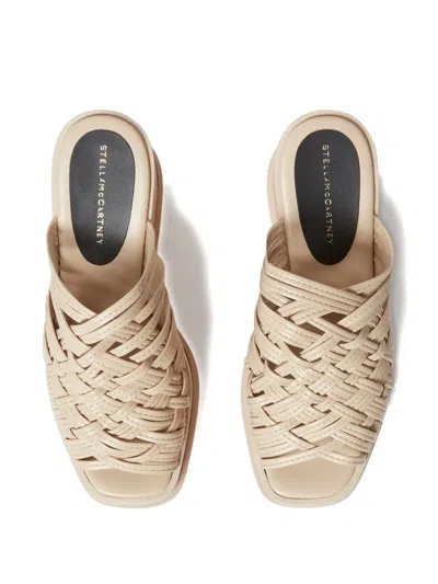 Stella Mccartney Woven Cork Wedge Mules