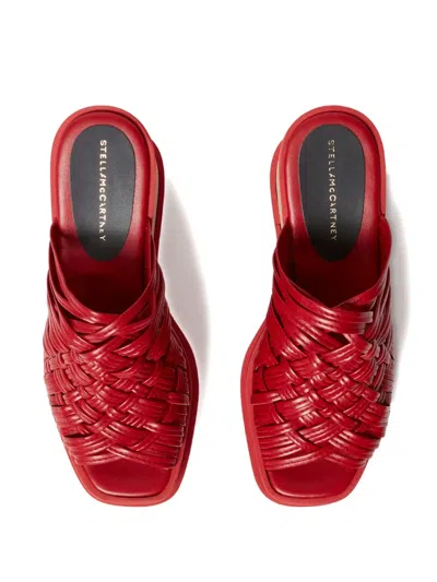 Stella Mccartney Sneakelyse Vegan Woven Platform Mule Sandals In Brown