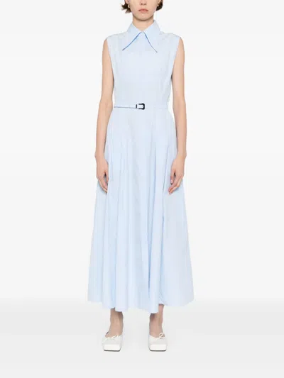 Gabriela Hearst Becca Belted Cotton Poplin Maxi Shirt Dress
