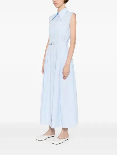 Gabriela Hearst Becca Belted Cotton Poplin Maxi Shirt Dress