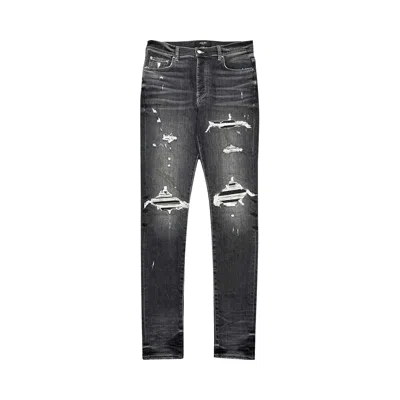 Pre-owned Amiri Mx1 Leather Jean 'storm Grey' In Gray