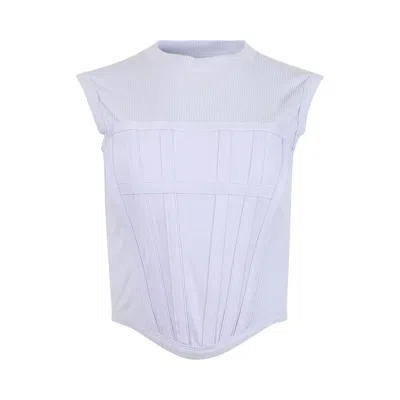 Pre-owned Dion Lee Jersey Rib Corset Tank 'amythest'