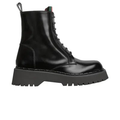 Pre-owned Gucci Wmns Web Ankle Boot 'black'