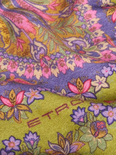 Etro Home Floral-print Wool Throw Blanket (190cm X 140cm)