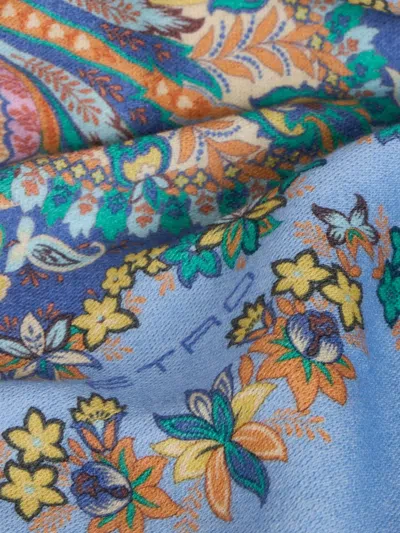 Etro Home Floral-print Wool Throw Blanket (190cm X 140cm)