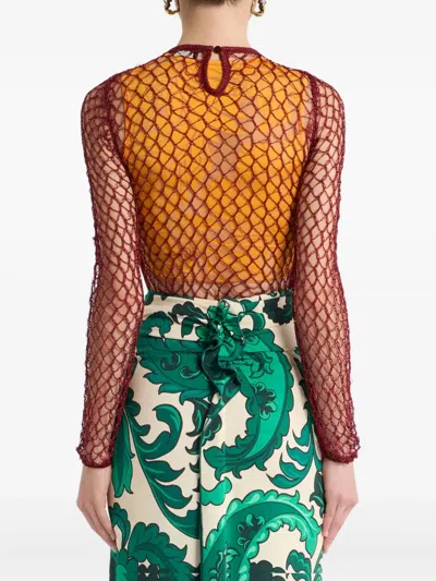 Etro Open-knit Sweater And Printed Crop Top Set