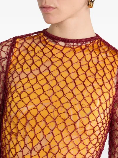 Etro Open-knit Sweater And Printed Crop Top Set