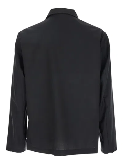 Low Brand Black Jacket With Classic Collar And Patch Pockets On The Front