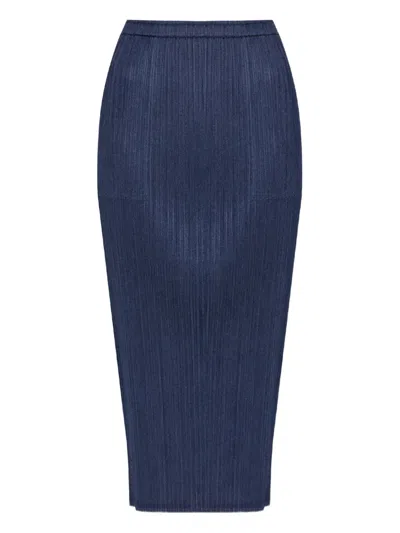 Issey Miyake Navy May Loop Bottoms Midi Skirt