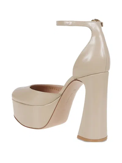Gianvito Rossi Leather Sandal With Iconic Ribbon Buckle