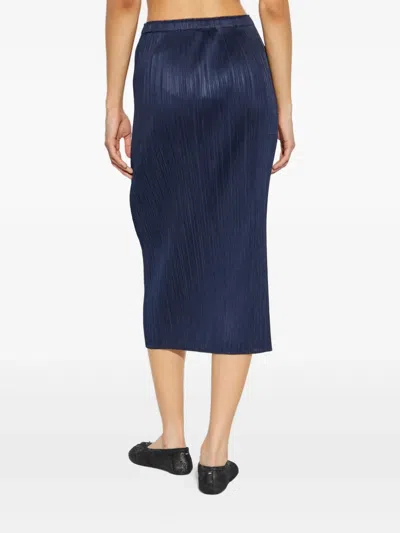 Issey Miyake Navy May Loop Bottoms Midi Skirt