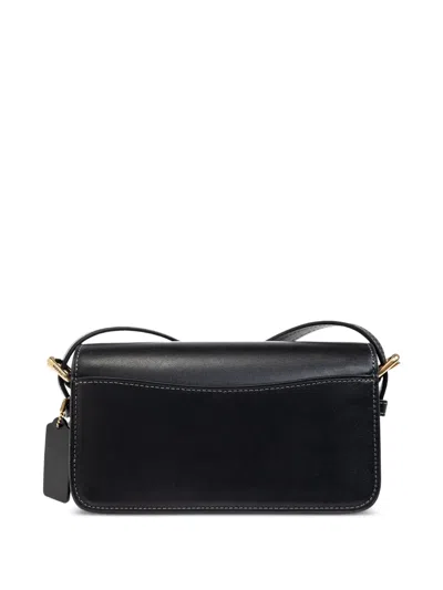 Coach Logo-plaque Shoulder Bag In Black