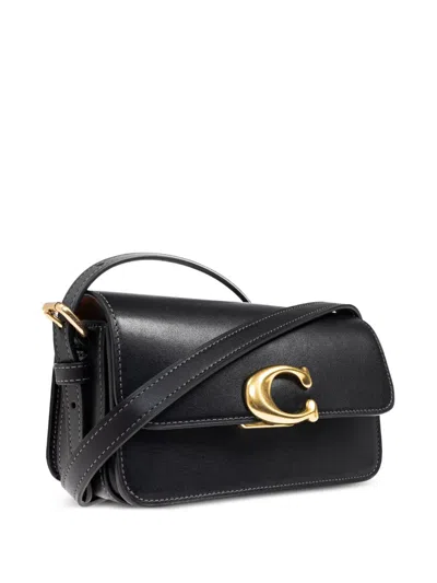 Coach Logo-plaque Shoulder Bag In Black