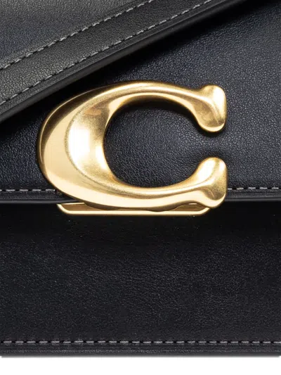 Coach Logo-plaque Shoulder Bag In Black