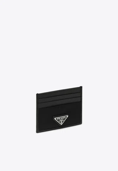 Prada Saffiano Card Case With Logo Triangle