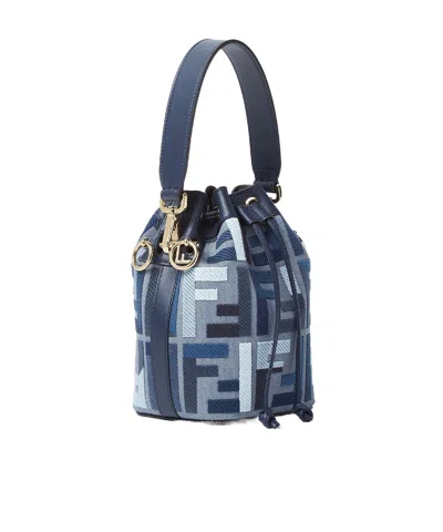 Fendi Borsa A Secchiello Mon Tresor In Tela Ricamata Donna