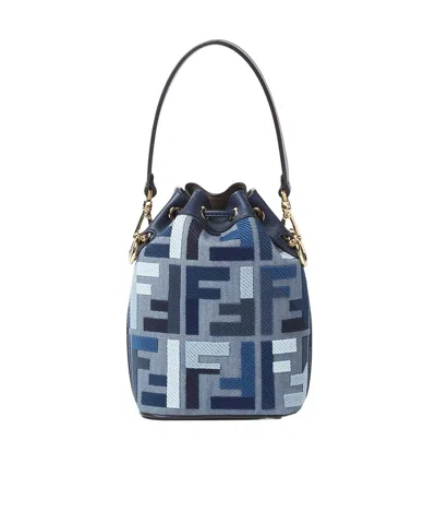 Fendi Borsa A Secchiello Mon Tresor In Tela Ricamata Donna