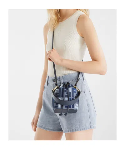 Fendi Borsa A Secchiello Mon Tresor In Tela Ricamata Donna