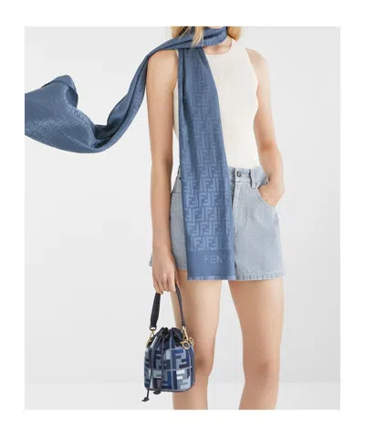 Fendi Borsa A Secchiello Mon Tresor In Tela Ricamata Donna
