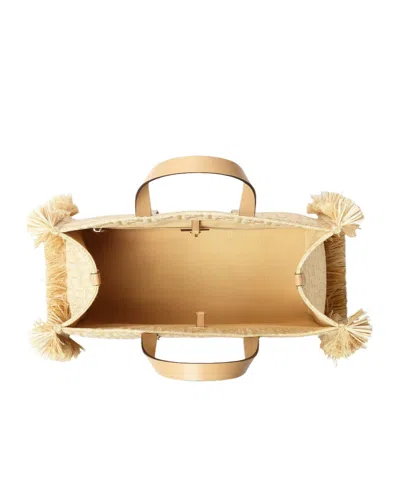 Fendi Summer Tote Bag In Jacquard Fabric With Ff In Raffia