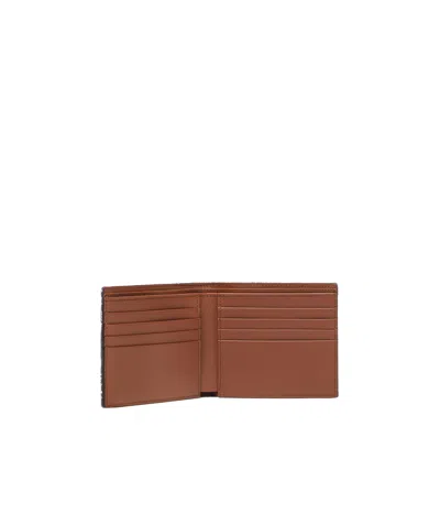 Fendi Denim-effect Ff Jacquard Bi-fold Wallet In Blue