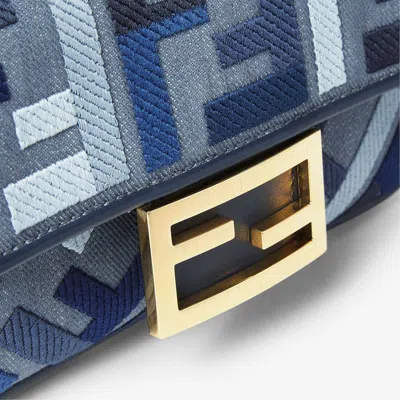 Fendi Mini Baguette Ff Embroidery Canvas Bag