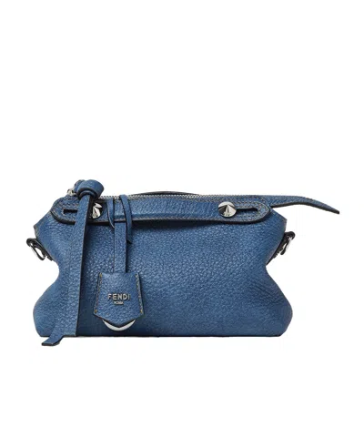 Fendi By The Way Soft Minibag In Blue Denim-effect Leather Women
