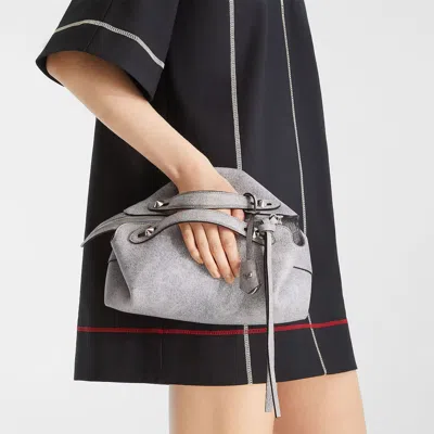 Fendi Gray Leather Bag With A Faded Denim Effect.
