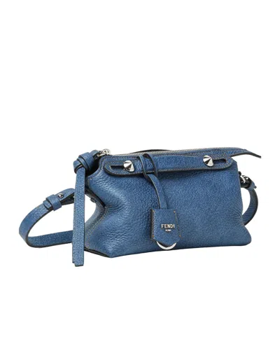 Fendi By The Way Soft Minibag In Blue Denim-effect Leather Women